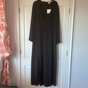 Zac by Zac Posen V-Neck Crepe Gown Jeweled Bell Sleeves Size 16 NWT Never Worn.